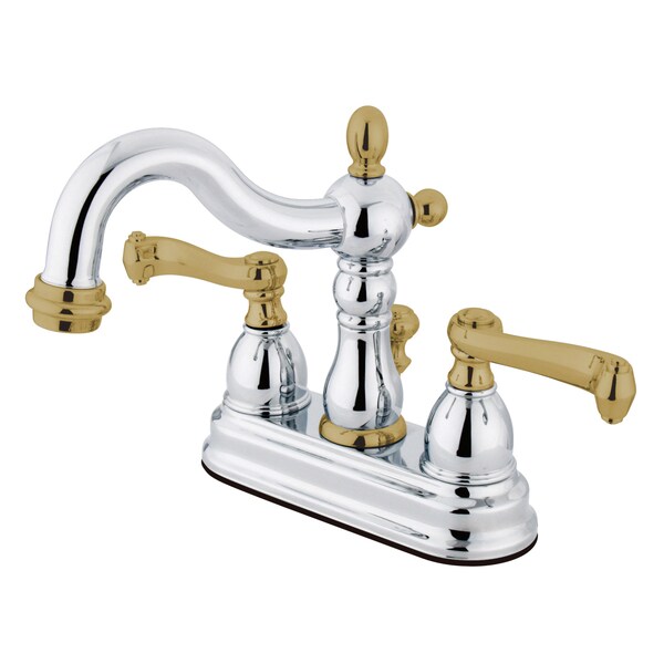 Kingston Brass 4" Centerset Bathroom Faucet, Chrome/Polished Brass KB1604FL - main